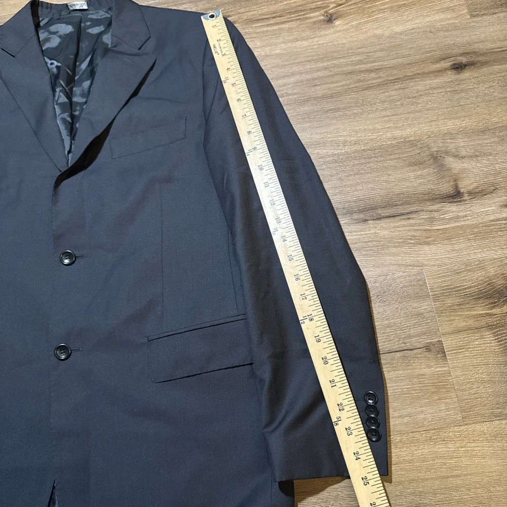 Ermenegildo Zegna Blazer Traveller Wool Silk Jacket Mens US 38R Black Italy Made